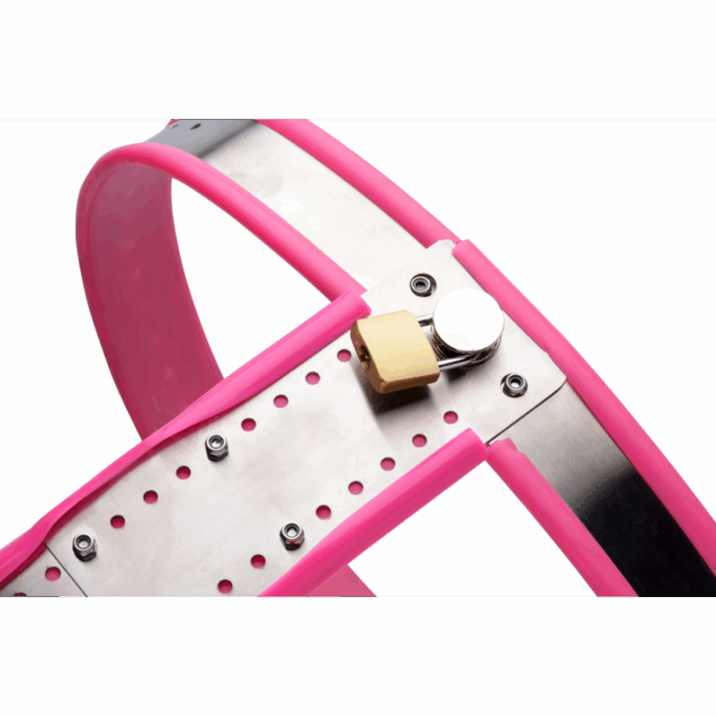 Roestvrijstalen Verstelbare Vrouwen Kinky Chastity Belt - Roze - Image 4
