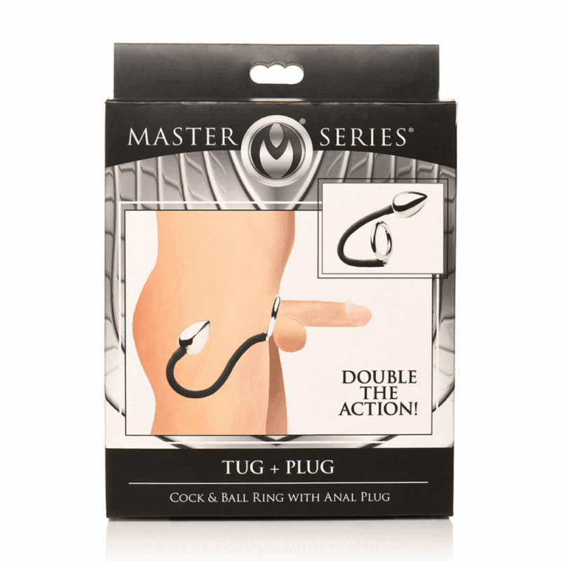 Tug and Plug - Cock- en Ballring met Anale Plug - Image 2
