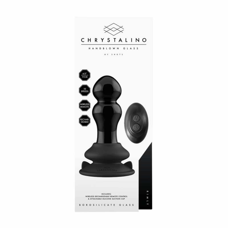 Rimly - Vibrerende Glazen Buttplug met Zuignap - Image 2