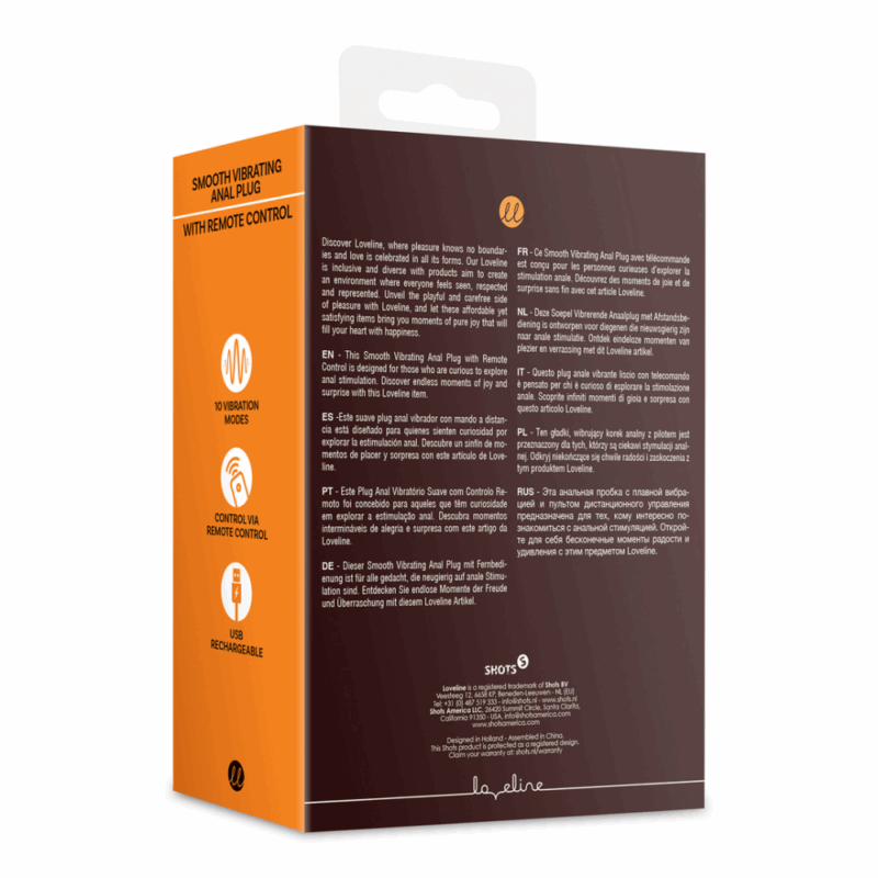 Glad Vibrerende Anale Plug met Afstandsbediening - Drop Black - Image 2