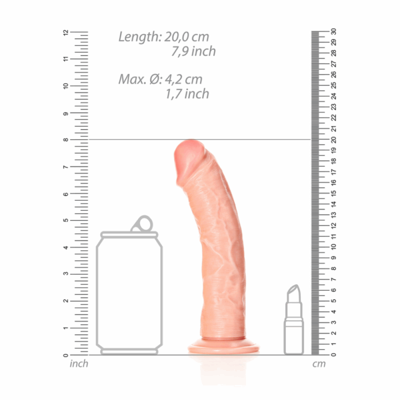 Gebogen Realistische Dildo met Zuignap - 7 / 18 cm - Image 5