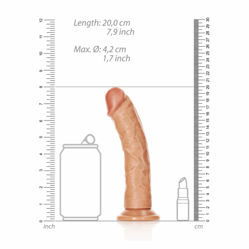 Gebogen Realistische Dildo met Zuignap - 7 / 18 cm - Image 5