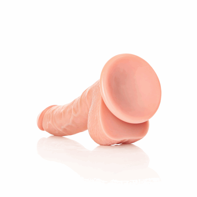 Gebogen Realistische Dildo met Ballen en Zuignap - 7 / 18 cm - Image 3