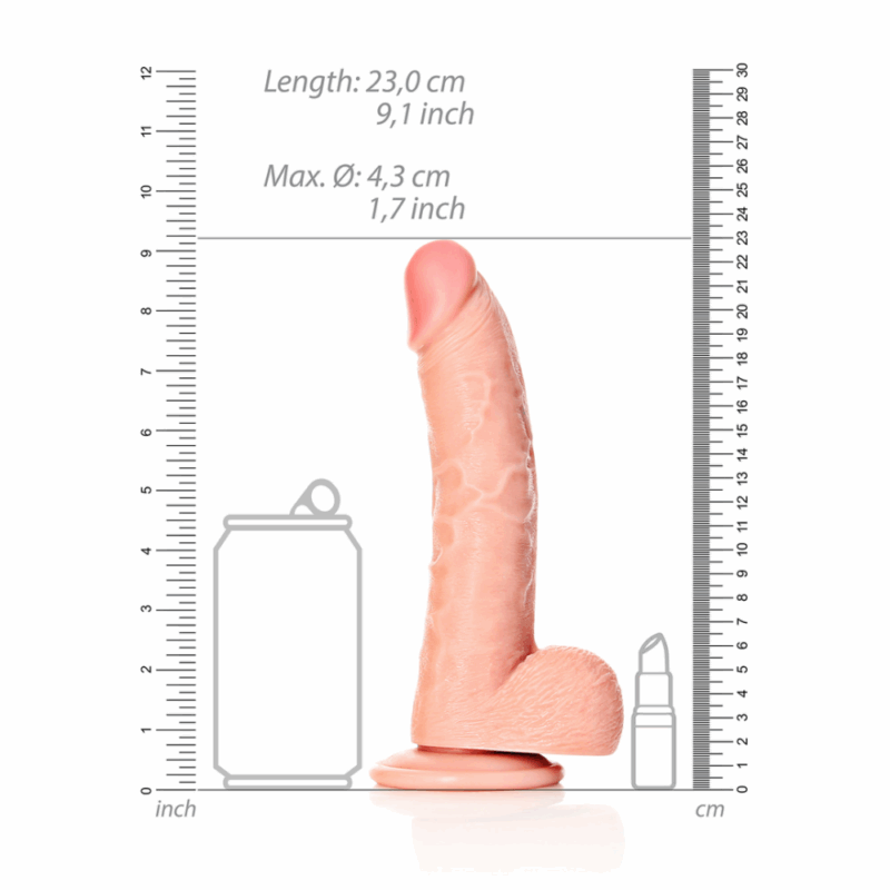 Gekromde Realistische Dildo met Ballen en Zuignap - 8 / 20,5 cm - Image 5