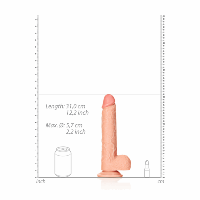 Rechtdoor Realistische Dildo met Ballen en Zuignap - 11 / 28 cm - Image 4