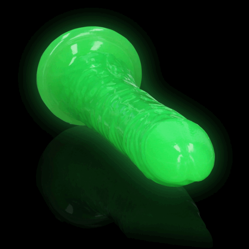 Slank Realistisch Dildo met Zuignap - Glow in the Dark - 8'' / 20 cm - Image 4