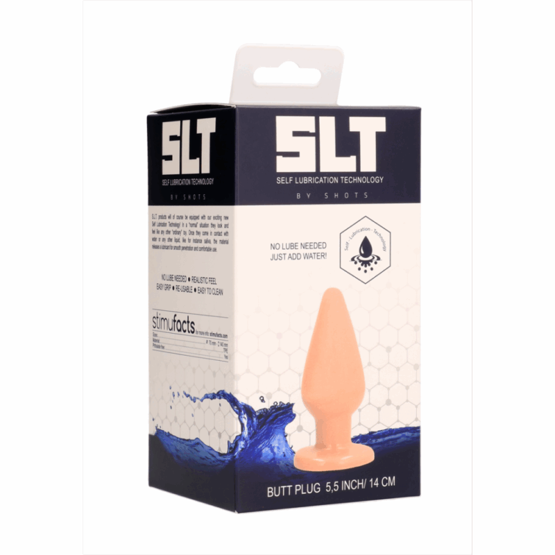 Zelfsmerende 5 Inch Buttplug - Vleeskleurig. - Image 2
