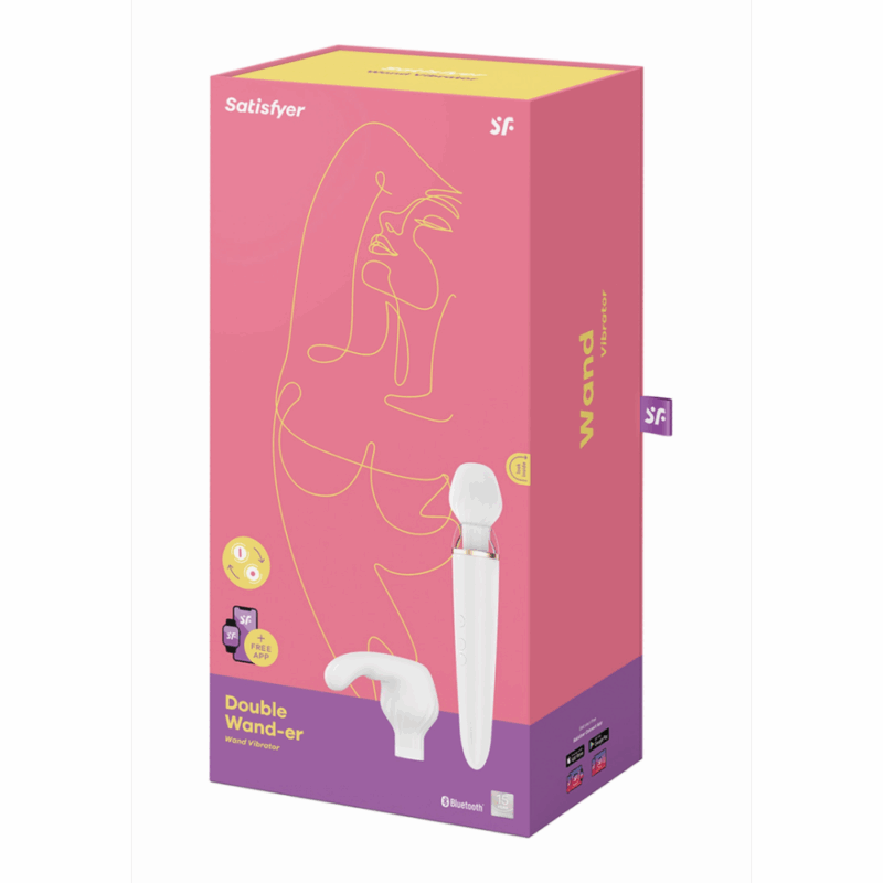 Double Wand-er Wand - Massage Wand en Vibrator - Wit - Afbeelding 5