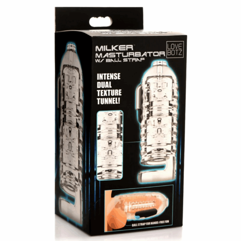 Melker TPE Masturbator met Ball Strap - Doorzichtig - Image 5