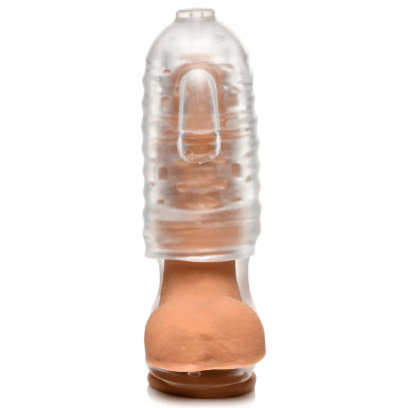 Melker TPE Masturbator met Ball Strap - Doorzichtig