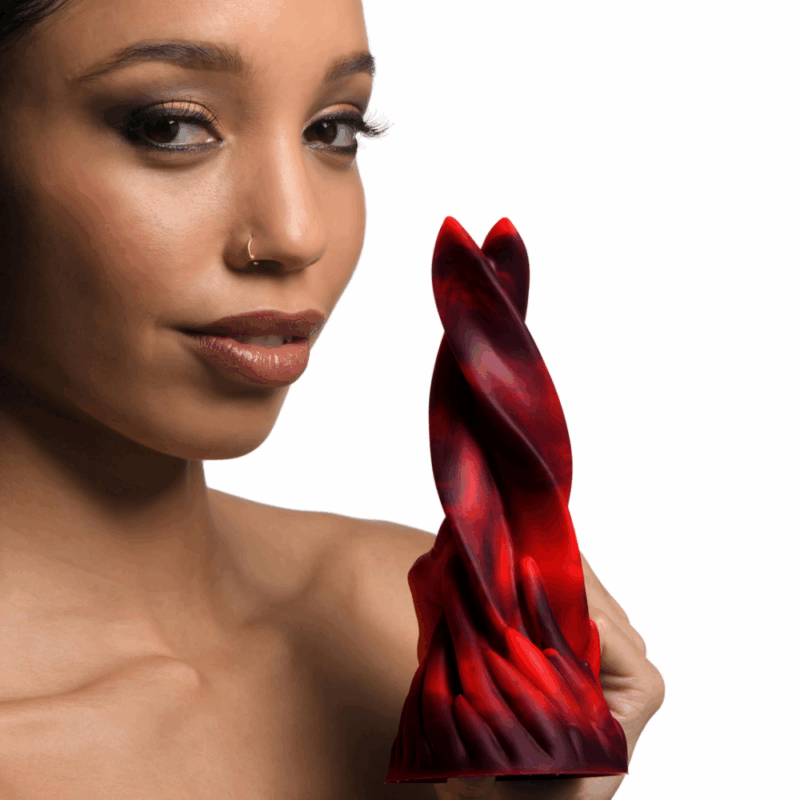 Hell Kiss Twisted Tongues Silicone Dildo - Rood - Image 2