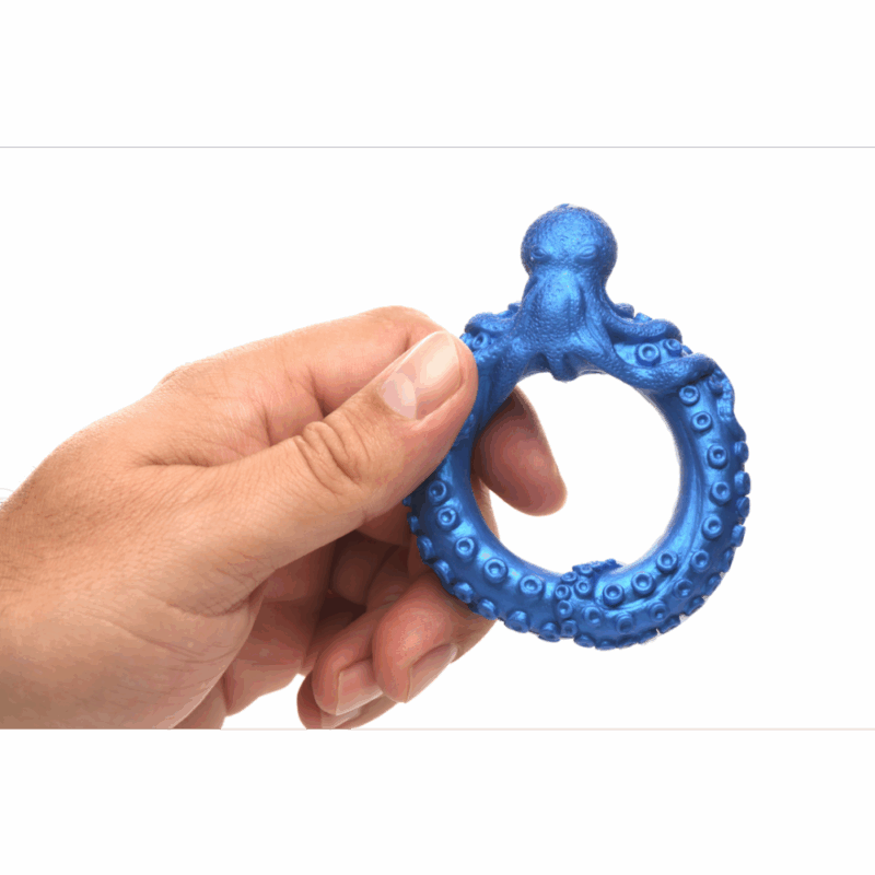Poseidon's Octo-Ring - Siliconen Cockring - Blauw - Image 4