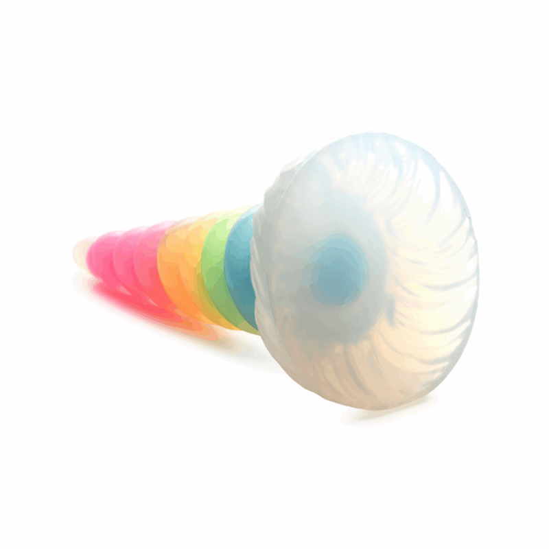 UniGlow - Glow-in-the-Dark Regenboog Siliconen Dildo - Image 3