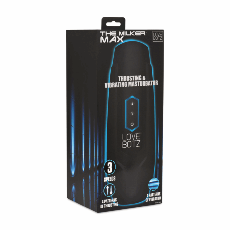 De Milker Max - 14X Duwende en Vibrerende Masturbator - Zwart - Image 5