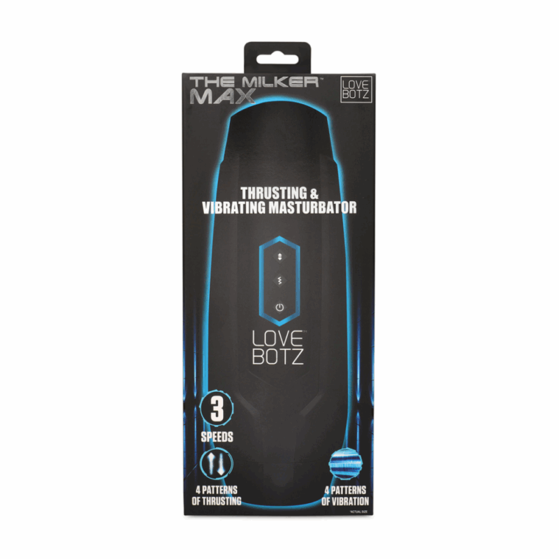 De Milker Max - 14X Duwende en Vibrerende Masturbator - Zwart - Image 2