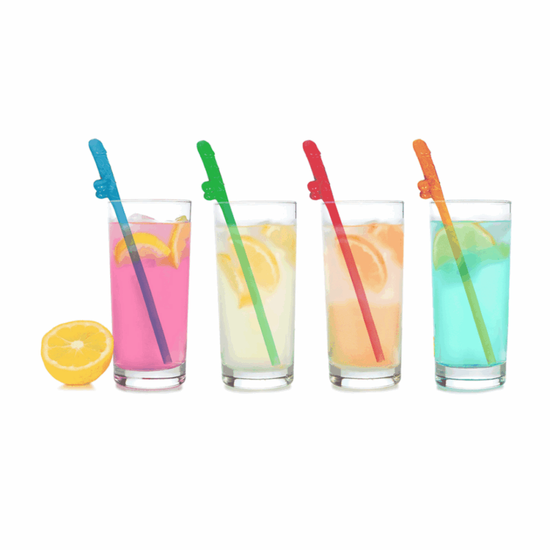 Super Fun Penis - Multicolor Penis Rietjes - 8 Pack - Image 2