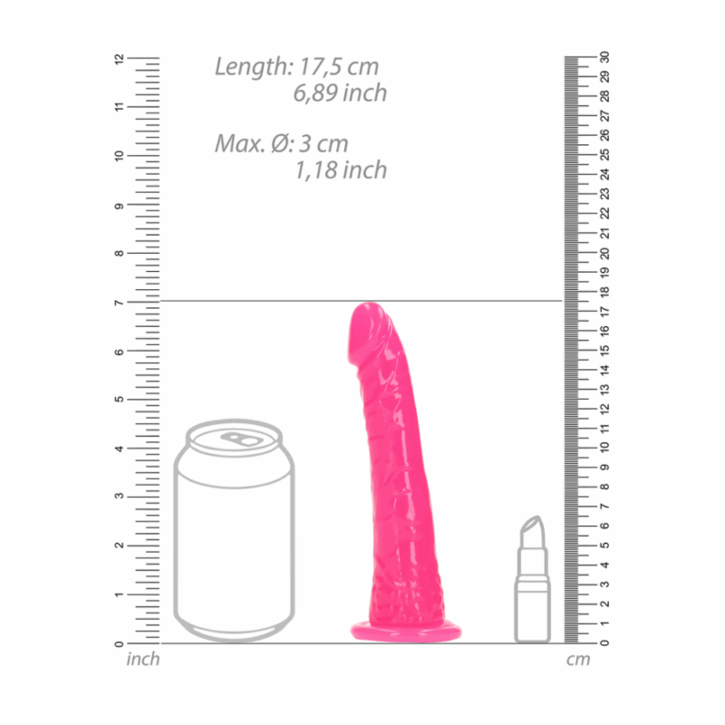 Slim Realistic Dildo met Zuignap - Glow in the Dark - 6'' / 15,5 cm - Image 4