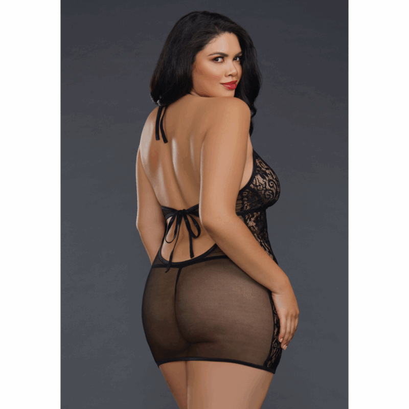 Fishnet and Lace Chemise - Plus Size - Image 2