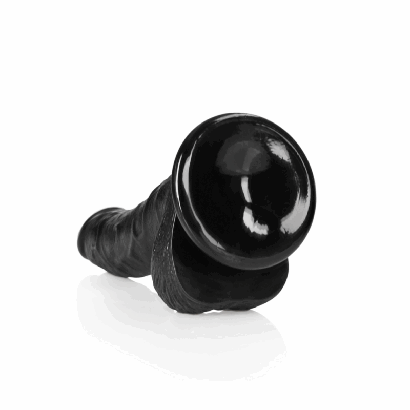 Gebogen Realistische Dildo met Ballen en Zuignap - 7 / 18 cm - Image 3