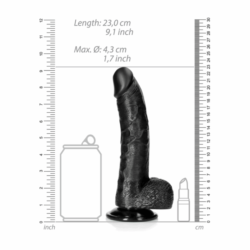 Gekromde Realistische Dildo met Ballen en Zuignap - 8 / 20,5 cm - Image 4