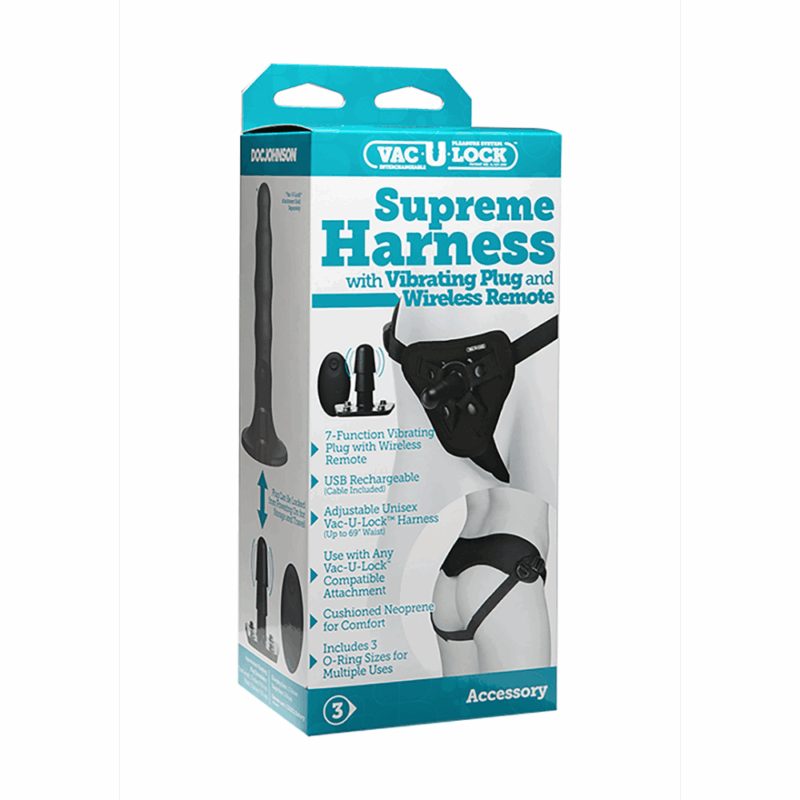 Supreme Harness met Vibrerende Plug en Afstandsbediening - 2 Stukken - Image 6