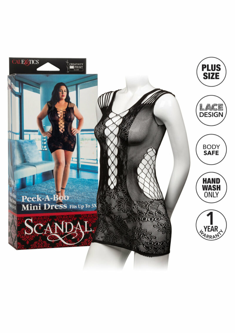 CalExotics Scandal Plus Size Peek-A-Boo Mini Dress - Image 5