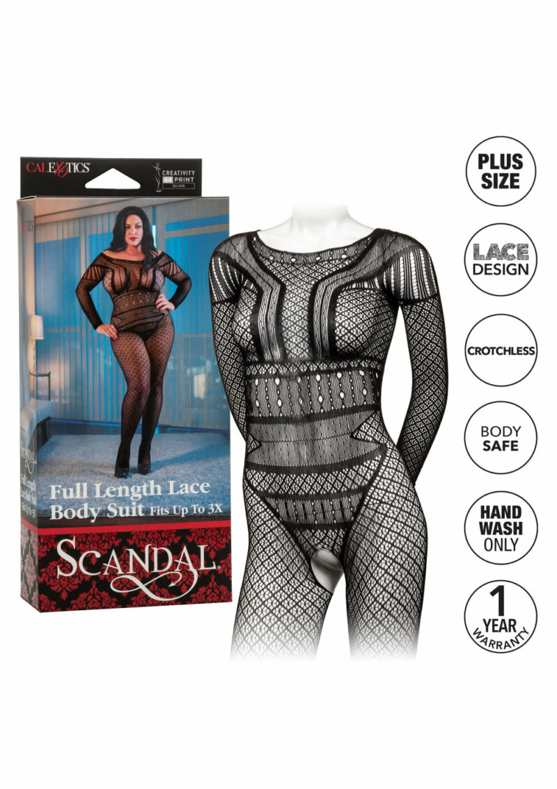 CalExotics Scandal Plus Size Full Length Lace Body Suit - Image 5