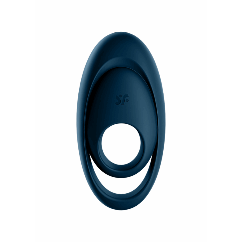 Glorious Duo Ring - Vibrerende Cockring met Dubbele Band - Donkerblauw - Image 2
