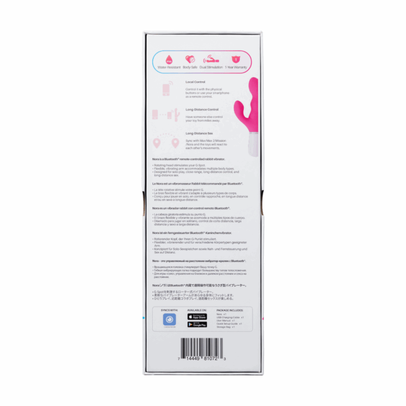 Nora - Bluetooth Afstandsbediening Konijnen Vibrator - Roze - Image 2