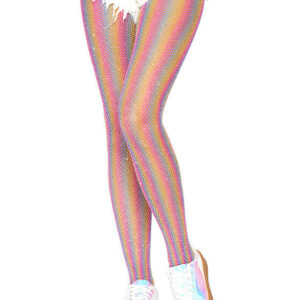 Leg Avenue Lurex rainbow fishnet tights