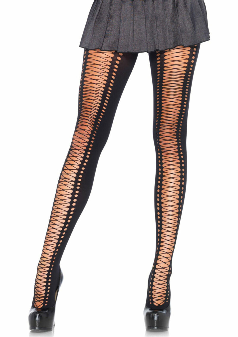 Leg Avenue Spandex Lace Up Pantyhose - Image 2