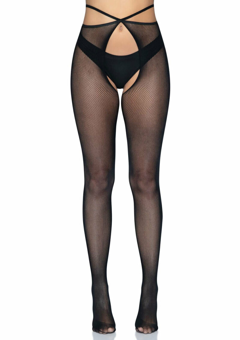 Leg Avenue Strappy crotchless tights - Afbeelding 4