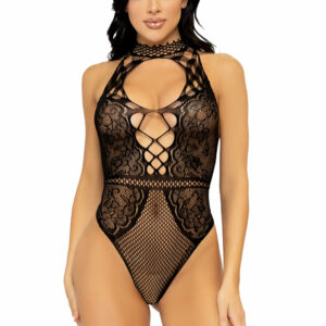 Leg Avenue Net And Lace Keyhole Bodysuit