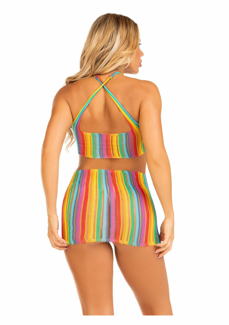 Leg Avenue Rainbow stripe mini dress - Image 2