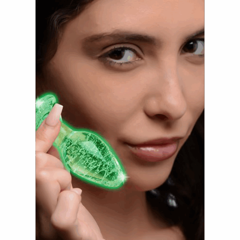 Glow-In-The-Dark - Glazen Buttplug - Klein - Image 3