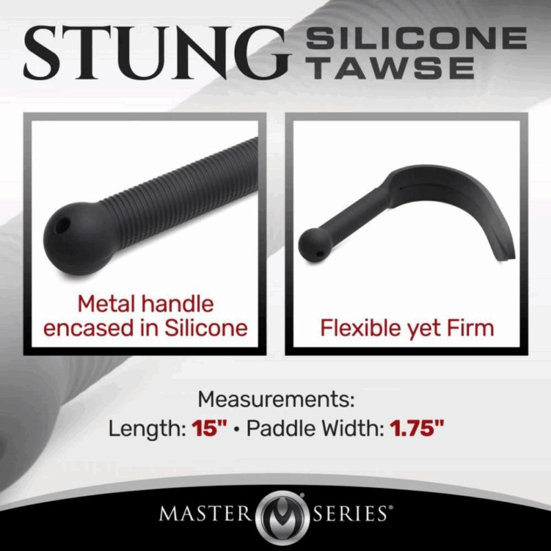 Stung Silicone Tawse - Zwart - Image 2