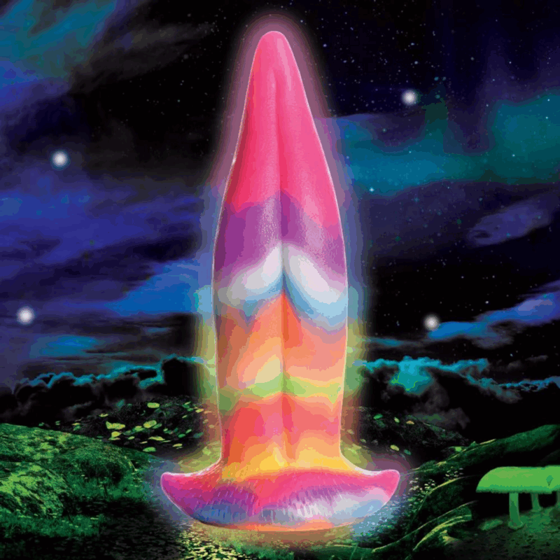 Eenhoorn Tongue - Glow in the Dark - Silicone Dildo - Regenboog - Image 2