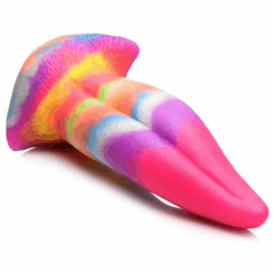 Eenhoorn Tongue - Glow in the Dark - Silicone Dildo - Regenboog