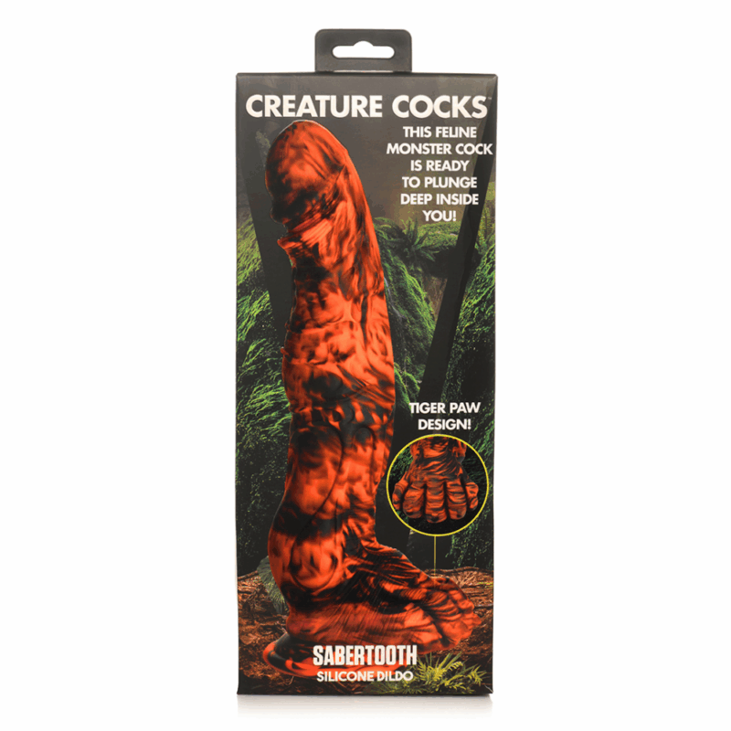 Sabretooth - Silicone Dildo - Oranje/Zwart - Image 2