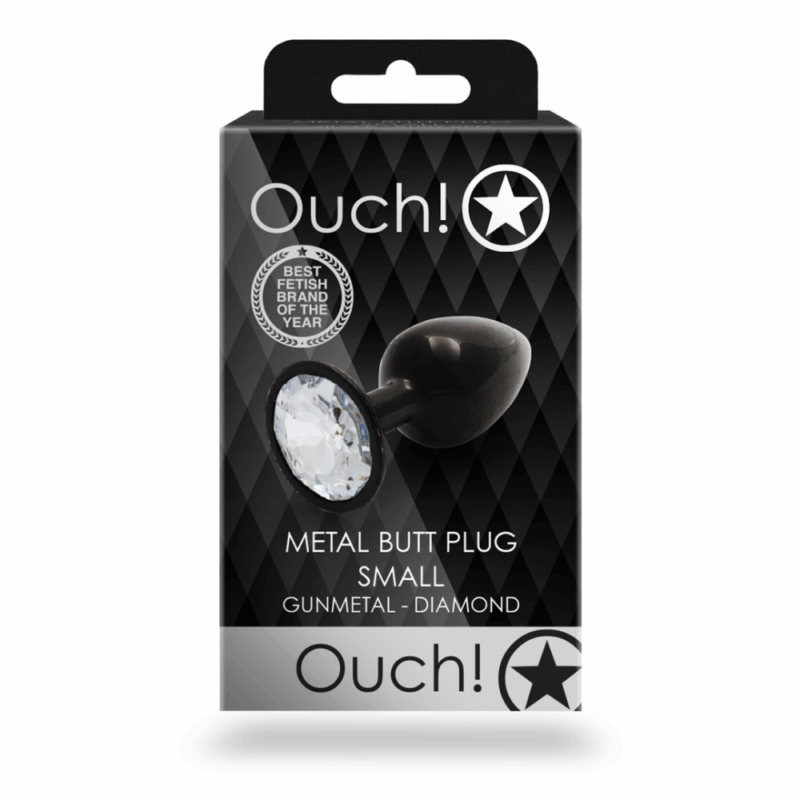 Ronde Gem Butt Plug - Klein - Gunmetal/Diamant - Image 3