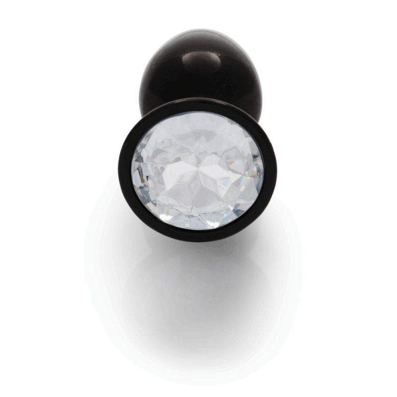 Ronde Gem Butt Plug - Klein - Gunmetal/Diamant - Image 2