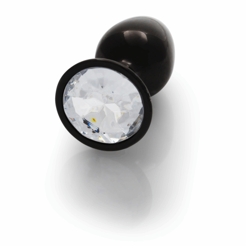 Ronde Gem Butt Plug - Klein - Gunmetal/Diamant
