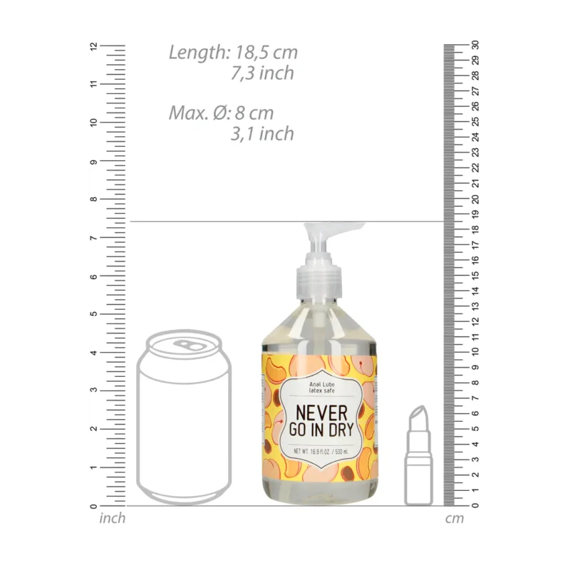 Never Go In Dry - Waterbased Anal Lubricant - 17 fl oz / 500 ml - Afbeelding 3