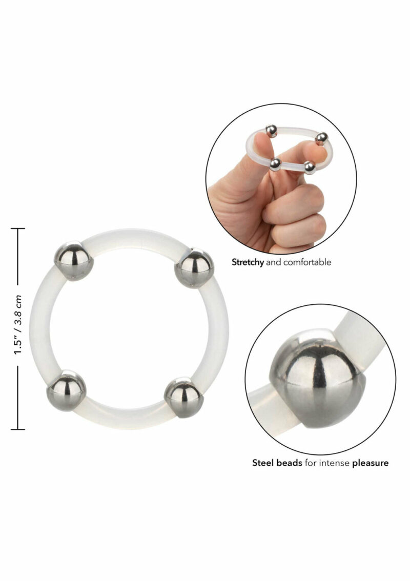 CalExotics Steel Beaded Silicone Ring Large - Afbeelding 4