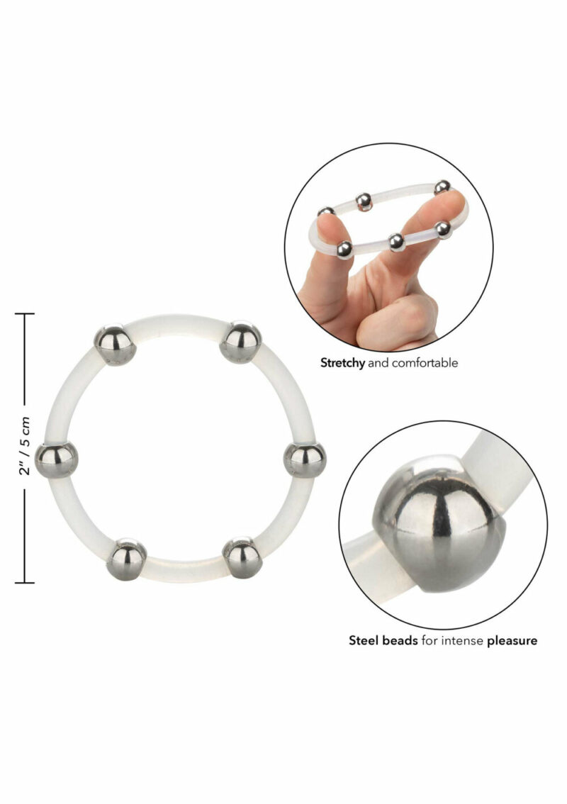 CalExotics Steel Beaded Silicone Ring Extra Large - Afbeelding 4