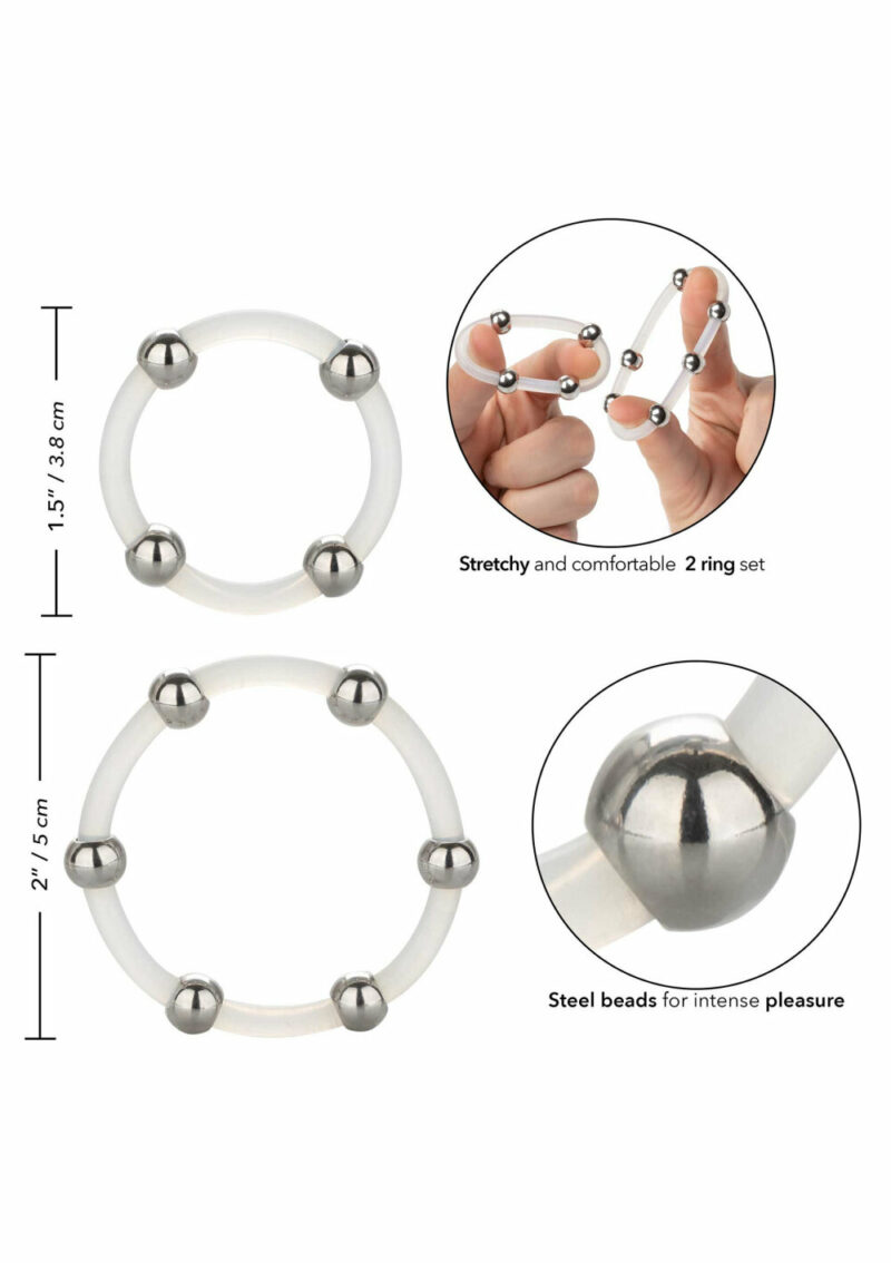 CalExotics Steel Beaded Silicone Ring Set - Afbeelding 4