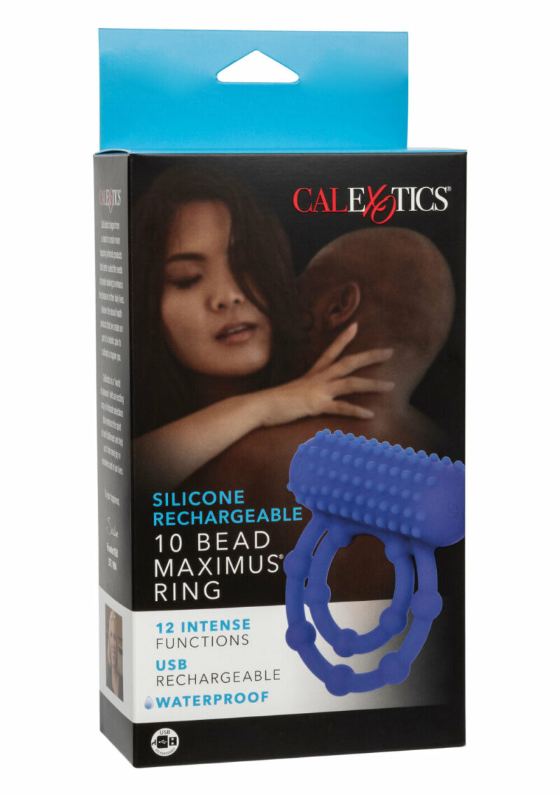 CalExotics Silicone Rechargeable 10 Bead Maximus Ring - Afbeelding 2