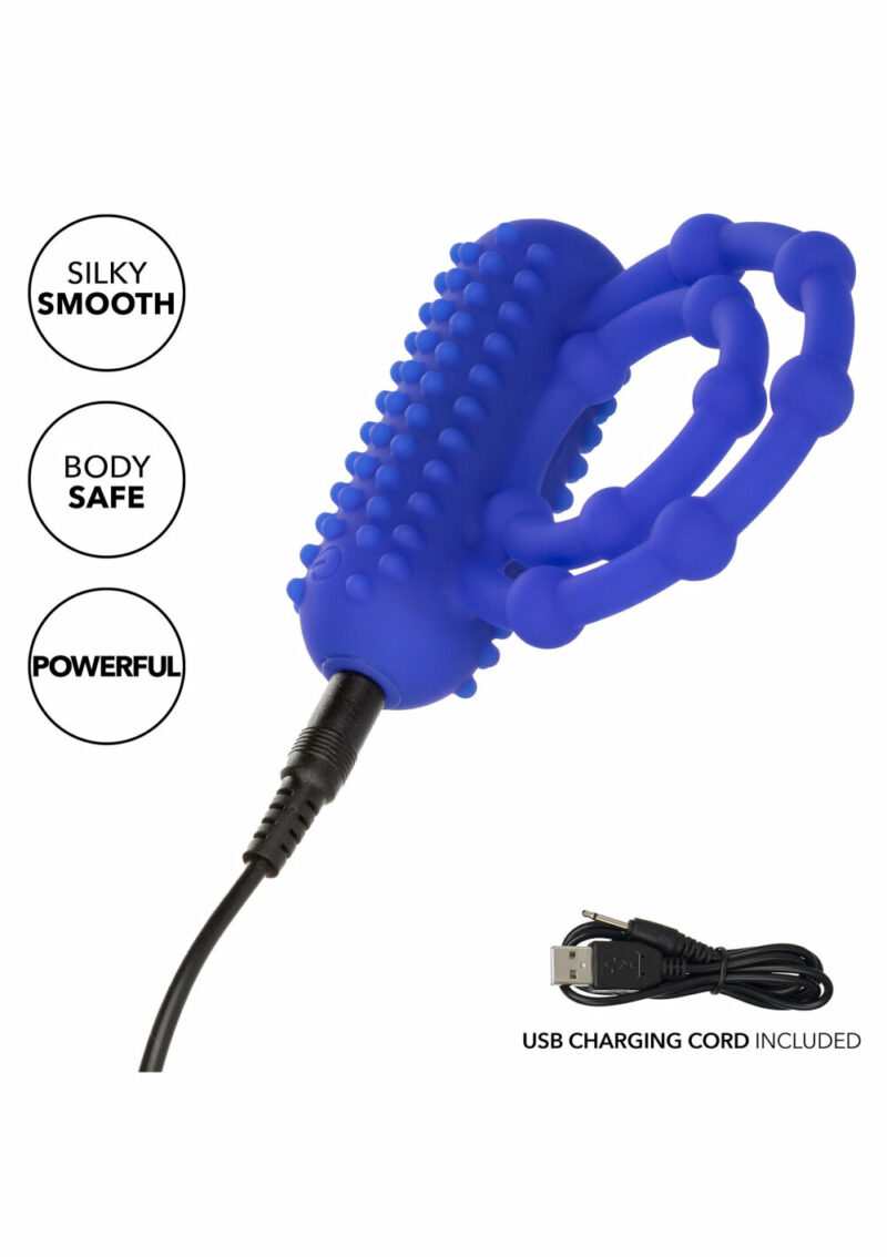 CalExotics Silicone Rechargeable 10 Bead Maximus Ring - Afbeelding 5