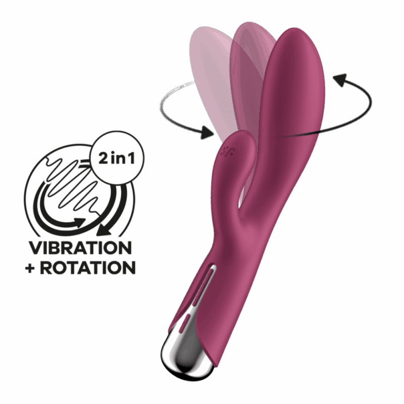 Spinning Rabbit 1 - Rotating Rabbit Vibrator - Rood - Afbeelding 2