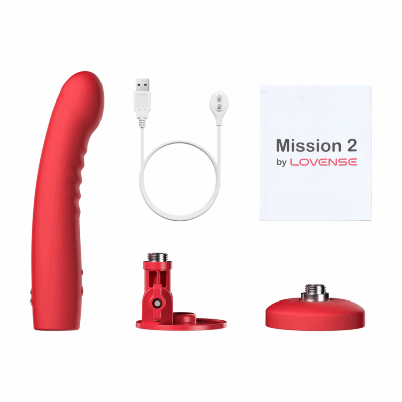 Mission 2 - Vibrerende Zuigcup Dildo met Touch-Sense - Rood - Image 2